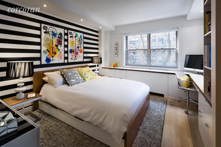 New York City Real Estate | View 70 East 10th Street, 3R | Corner Second Bedroom with Built-in Office | View 9