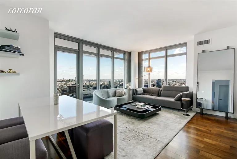 New York City Real Estate | View 2 Northside Piers, 23M | Living Room | View 2
