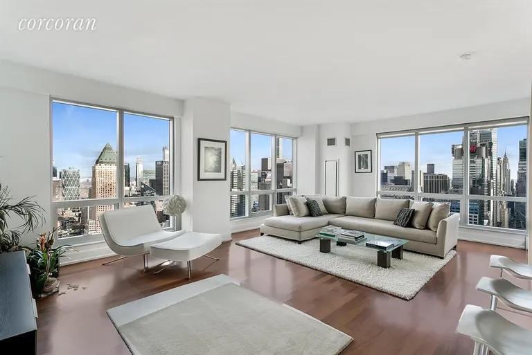 New York City Real Estate | View 350 West 42Nd Street, 58D | Living Room | View 5