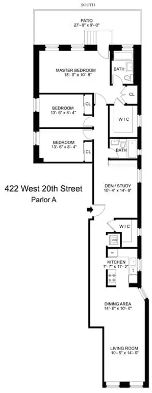 422 West 20th Street, PARLOR A | floorplan | View 30