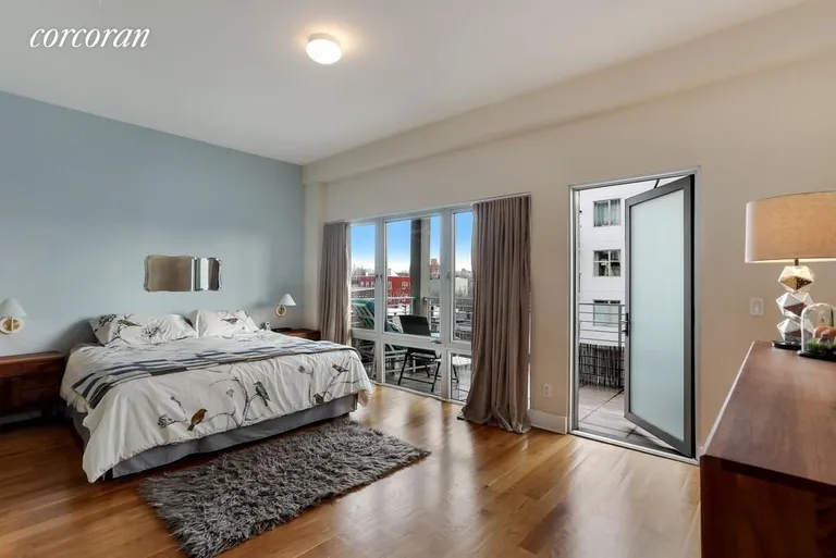 New York City Real Estate | View 122 Newton Street, 4 | Master Bedroom with Private Terrace | View 3
