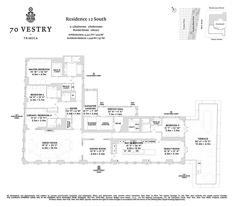 70 Vestry Street, 12S | floorplan | View 7