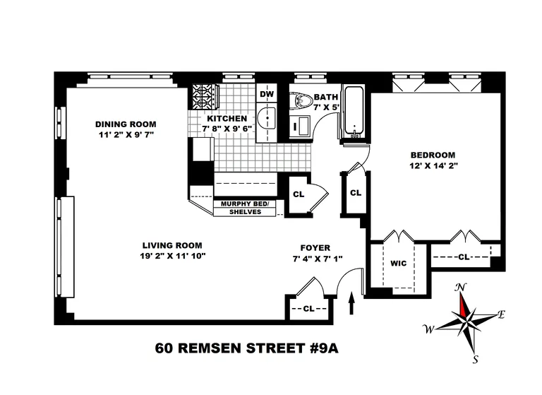 60 Remsen Street, 9A | floorplan | View 7