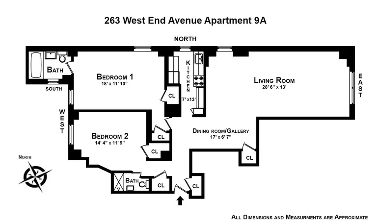 263 West End Avenue, 9A | floorplan | View 1