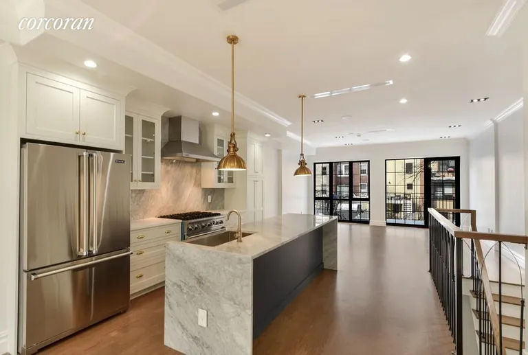 New York City Real Estate | View 861 Lafayette Avenue | Open Kitchen Featuring 10' Waterfall Island | View 13