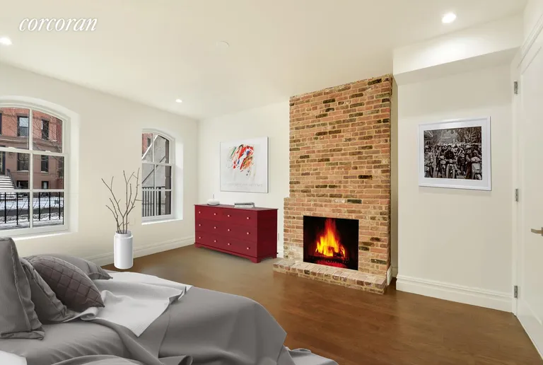 New York City Real Estate | View 861 Lafayette Avenue | Master Bedroom En Suite With Working Fireplace | View 4