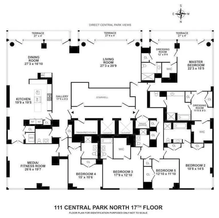 111 Central Park North, 17TH FLR | floorplan | View 11