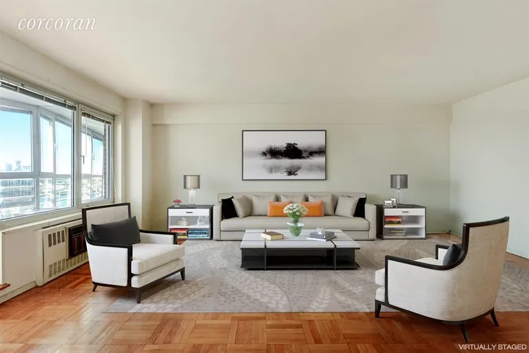 New York City Real Estate | View 1 Gracie Terrace, 15C | Living Room | View 2