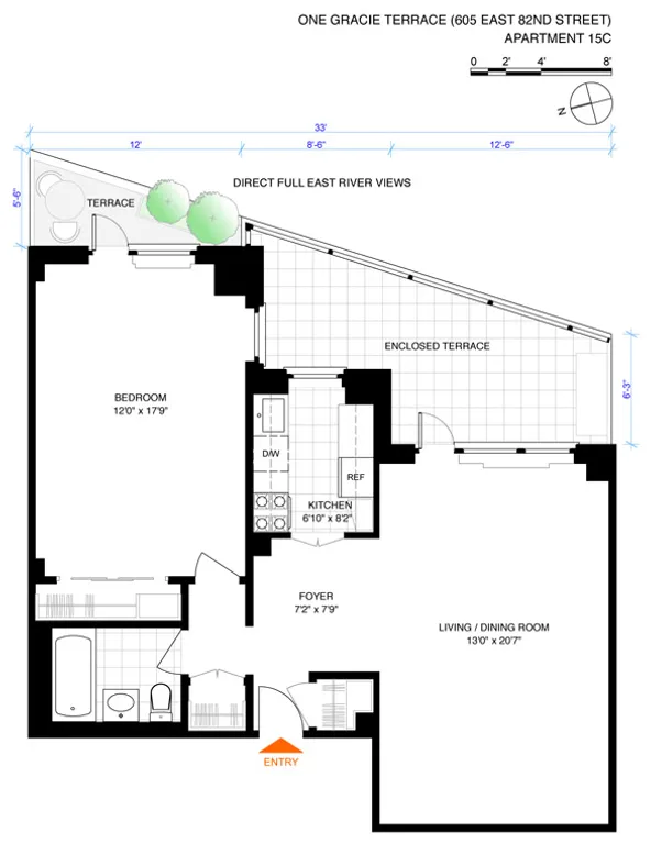 1 Gracie Terrace, 15C | floorplan | View 5