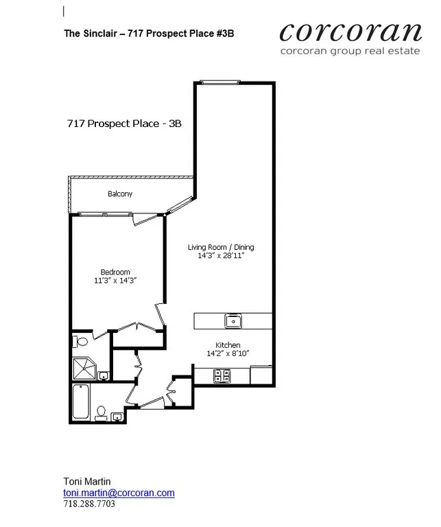 717 Prospect Place, 3B | floorplan | View 8