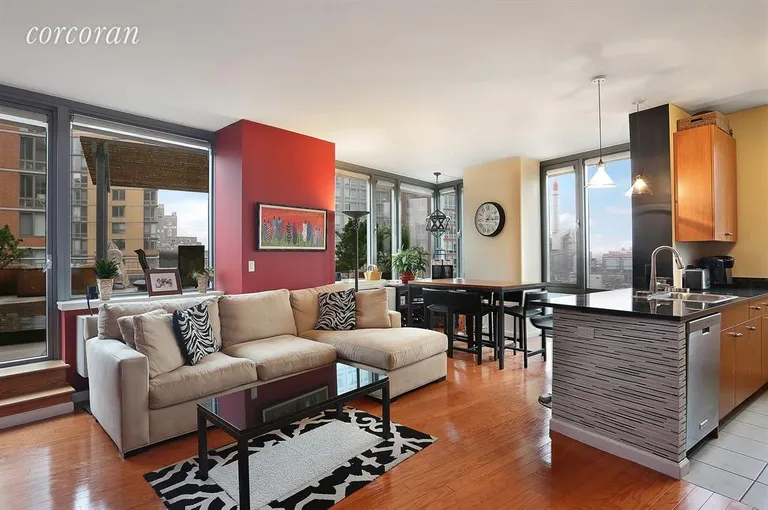 New York City Real Estate | View 455 Main Street, 10M | Living Room | View 2