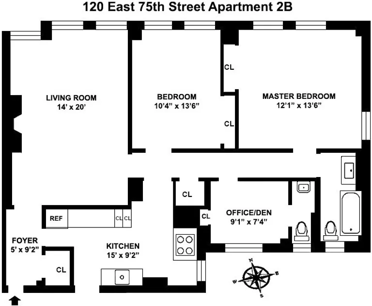 120 East 75th Street, 2B | floorplan | View 5