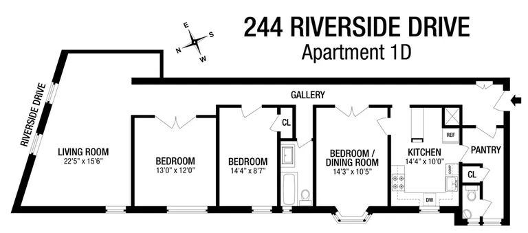 244 Riverside Drive, 1D | floorplan | View 12