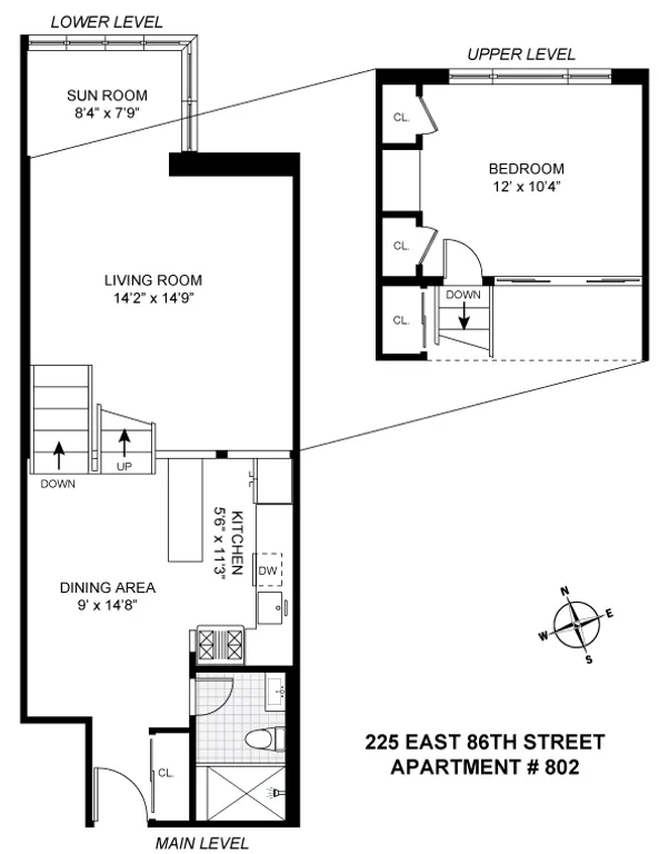 225 East 86th Street, 802 | floorplan | View 5