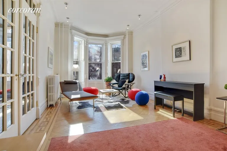 New York City Real Estate | View 477 13th Street | Living Room with South facing Bay windows | View 2