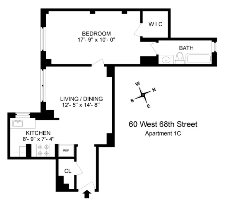 60 West 68th Street, 1C | floorplan | View 6