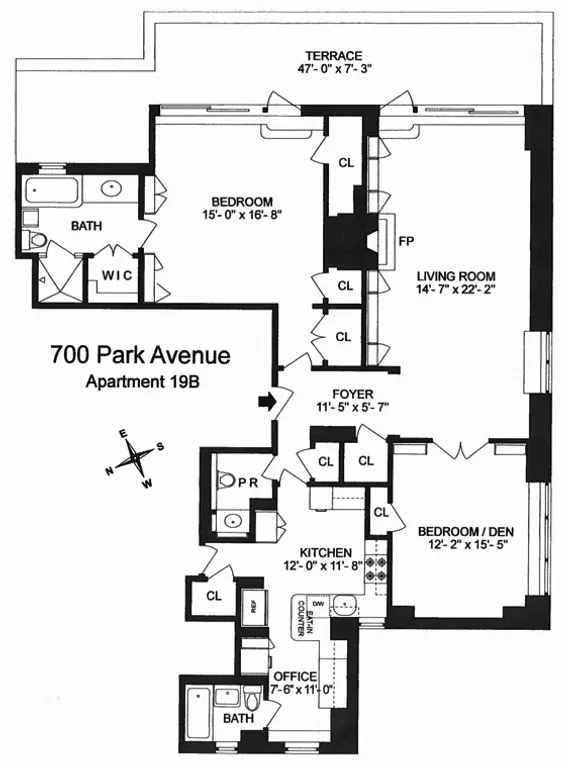 700 Park Avenue, 19B | floorplan | View 13