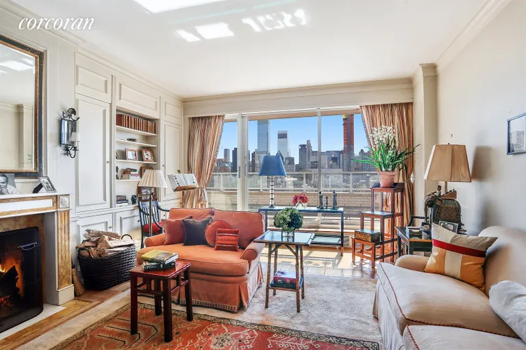 New York City Real Estate | View 700 Park Avenue, 19B | Living Room and Terrace | View 4