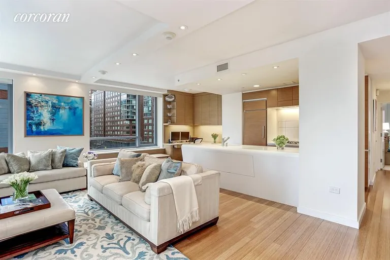New York City Real Estate | View 2 River Terrace, 5L | Kitchen / Living Room | View 3