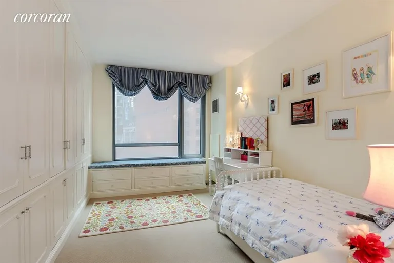 New York City Real Estate | View 2 River Terrace, 5L | 3rd Bedroom with Custom Built-ins | View 8
