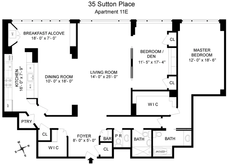 35 Sutton Place, 11E | floorplan | View 15
