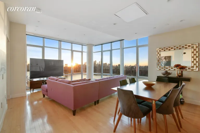 New York City Real Estate | View 1 NORTHSIDE PIERS, PH8 | Living Room | View 7