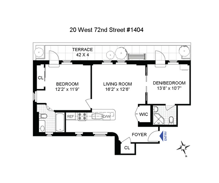 20 West 72Nd Street, 1404 | floorplan | View 7