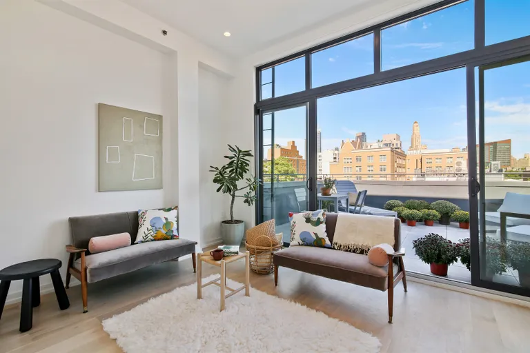 New York City Real Estate | View 358 Douglass Street, 4 | Living Room with full width deck extension | View 2