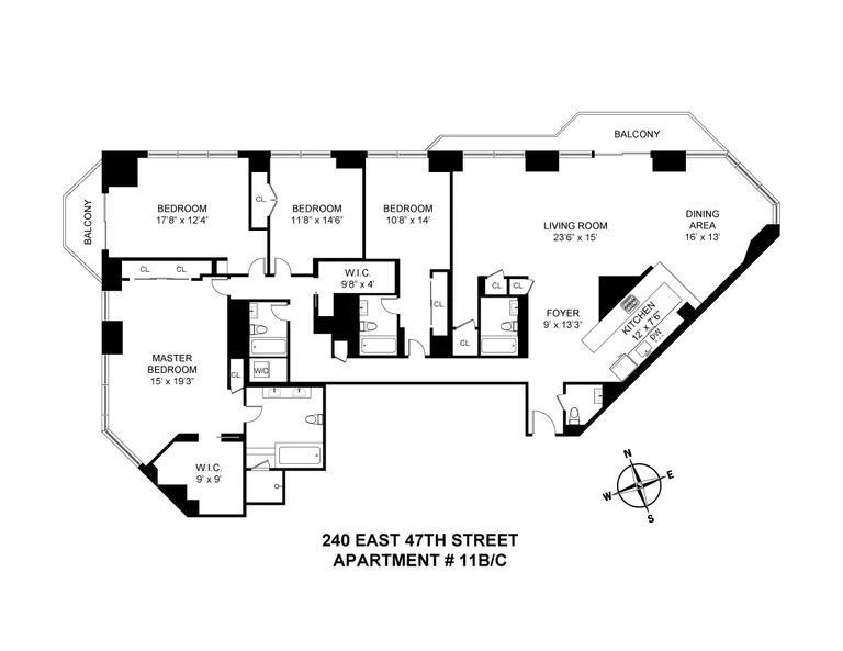 240 East 47th Street, 11BC | floorplan | View 14