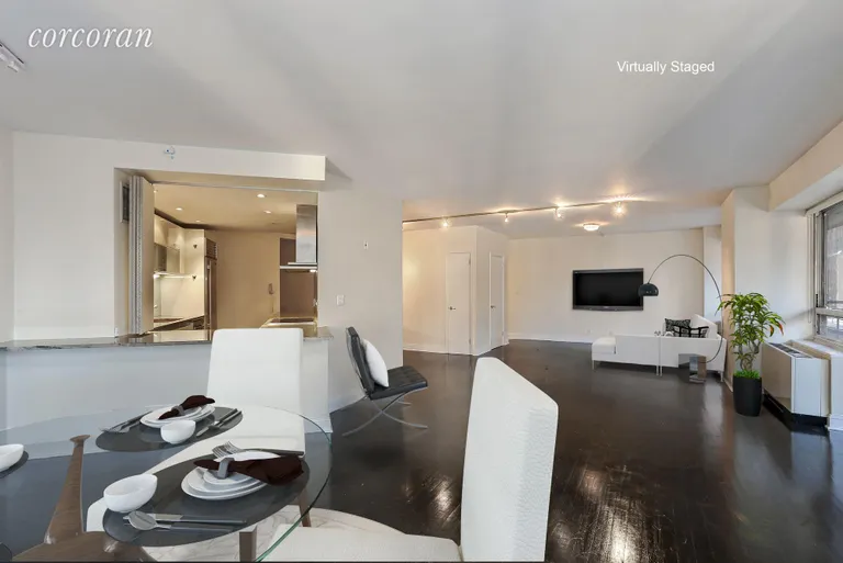 New York City Real Estate | View 240 East 47th Street, 11BC | Dining to Living Room | View 3