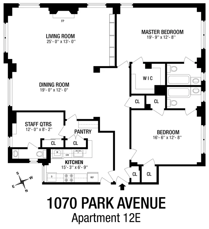 1070 Park Avenue, 12E | floorplan | View 9