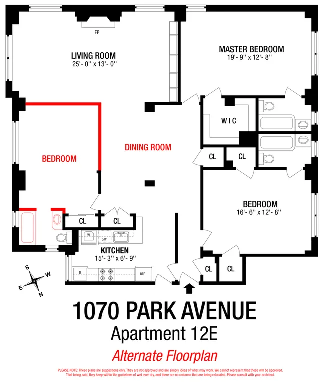 1070 Park Avenue, 12E | floorplan | View 10