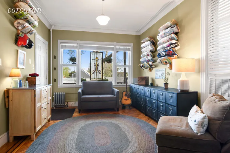 New York City Real Estate | View 211 Vanderbilt Street | Front sitting room with a lovely street view | View 4