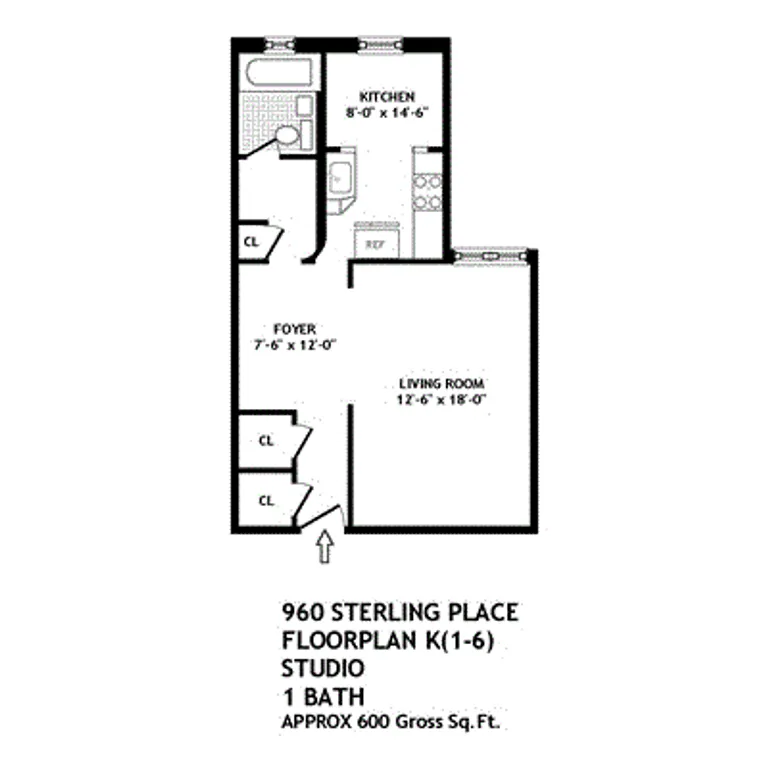 960 Sterling Place, 1K | floorplan | View 7