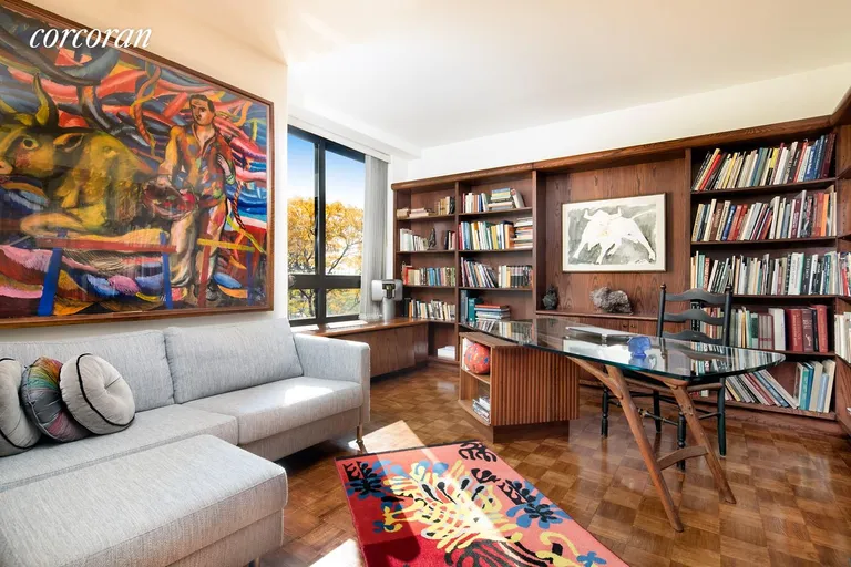 New York City Real Estate | View 100 United Nations Plaza, 4AB | Master Bedroom attached to this beautiful library | View 6