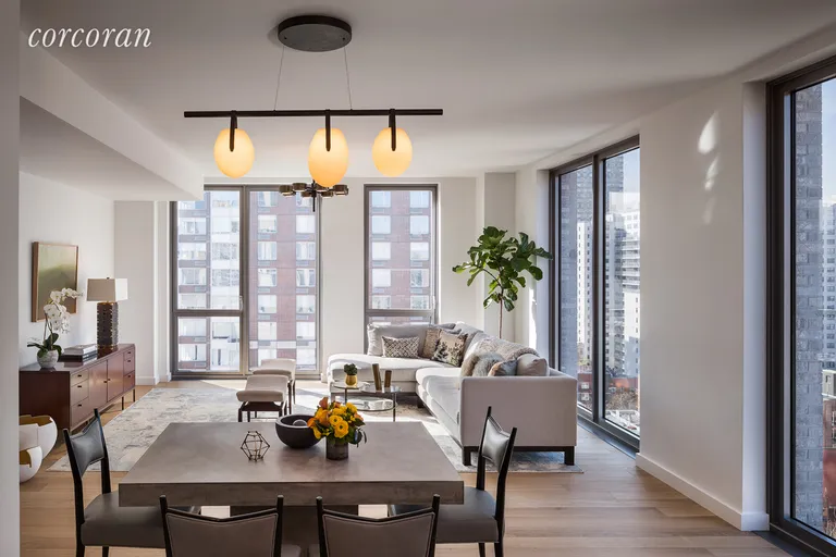 New York City Real Estate | View 360 East 89th Street, 15C | Corner Living/Dining Room | View 2