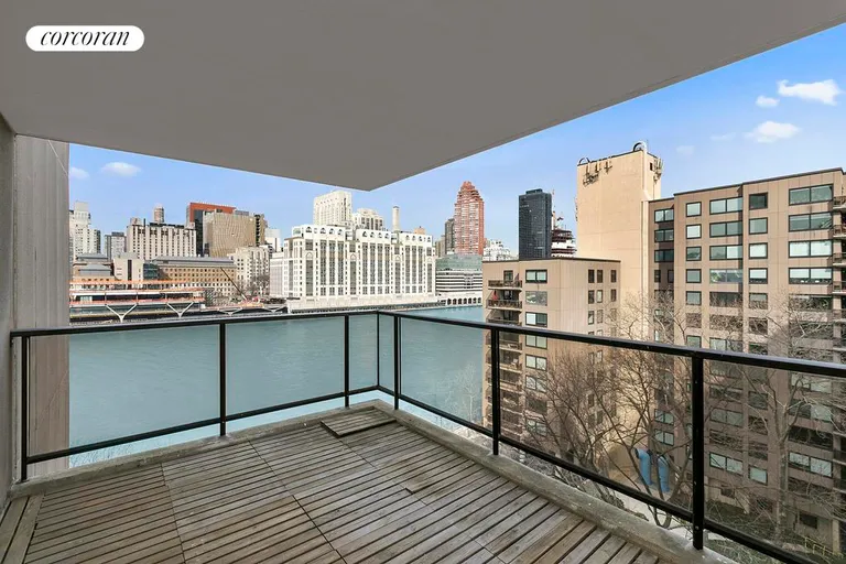 New York City Real Estate | View 531 Main Street, 909 | Terrace w/river and skyline views | View 6