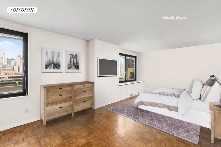 New York City Real Estate | View 531 Main Street, 909 | 03 Master Bedroom | View 14