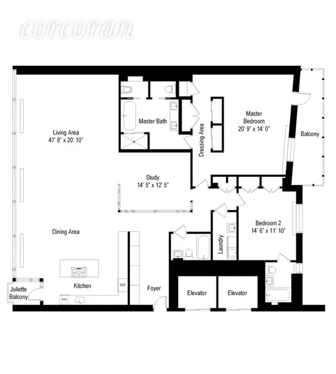 New York City Real Estate | View 497 Greenwich Street, 3A | Floor Plan | View 12
