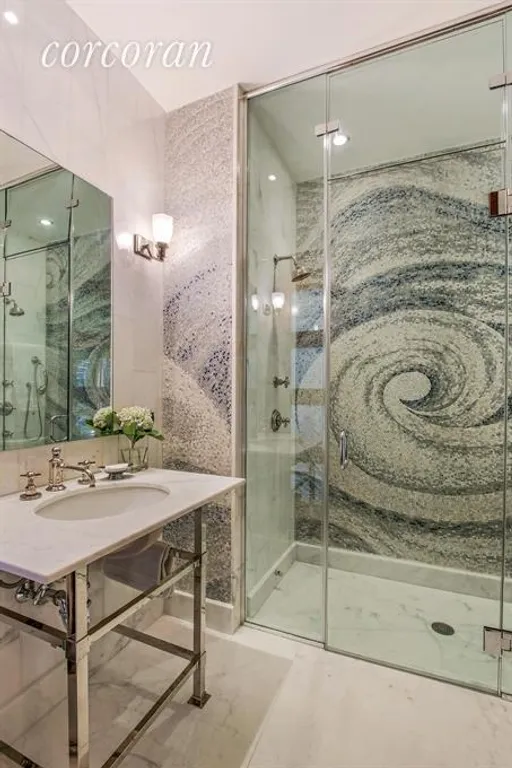 New York City Real Estate | View 684 Broadway, 9E | Marble and Mosaic 2nd Bathroom | View 9