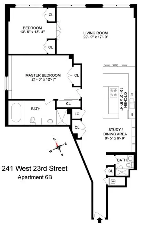 241 West 23rd Street, 6B | floorplan | View 10