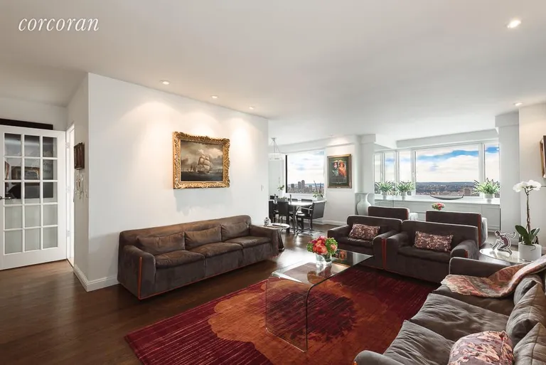 New York City Real Estate | View 45 East 89th Street, 40EFG | Living Room with Central Park Views | View 2