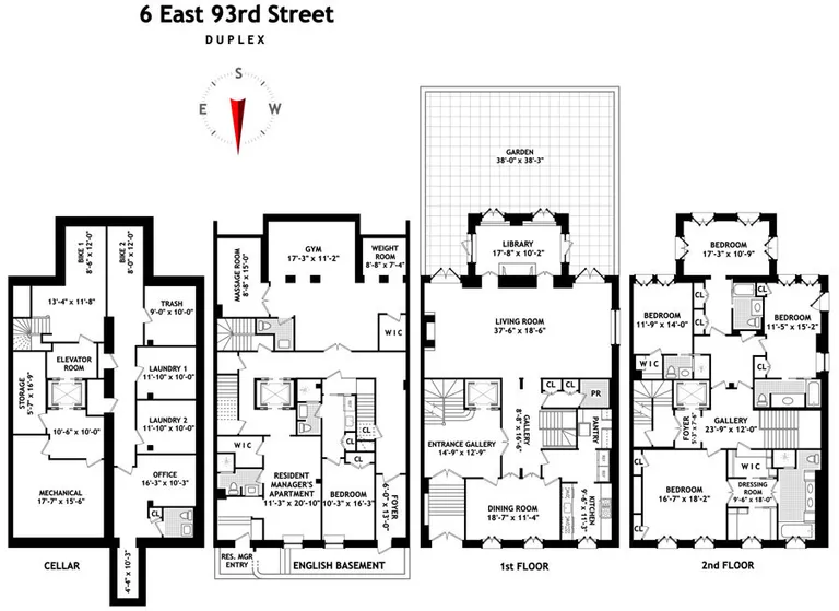 4-6 East 93rd Street, Duplex | floorplan | View 14