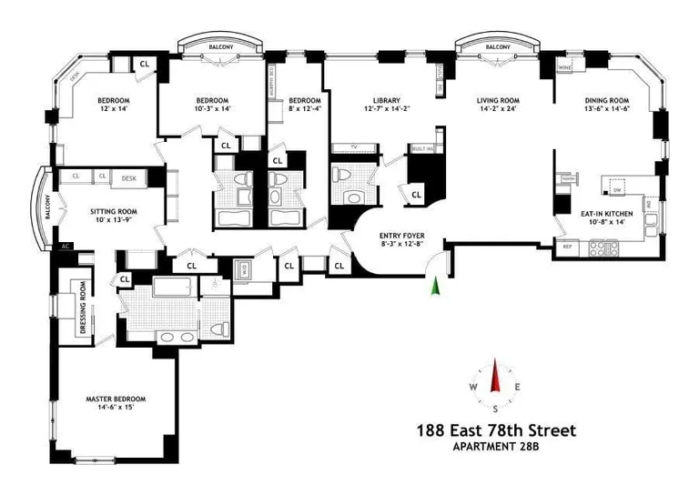 188 East 78th Street, 28B | floorplan | View 9