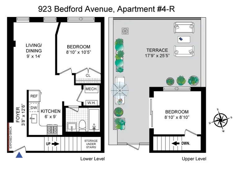 923 Bedford Avenue, 4th Floor-Rear | floorplan | View 7