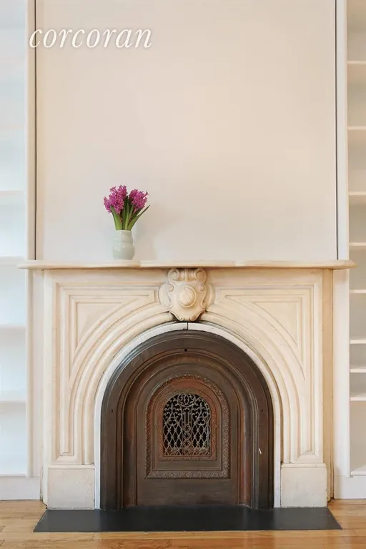 New York City Real Estate | View 274 Hoyt Street | Library fireplace | View 9