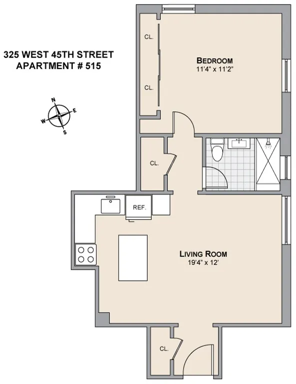 325 West 45th Street, 515 | floorplan | View 7