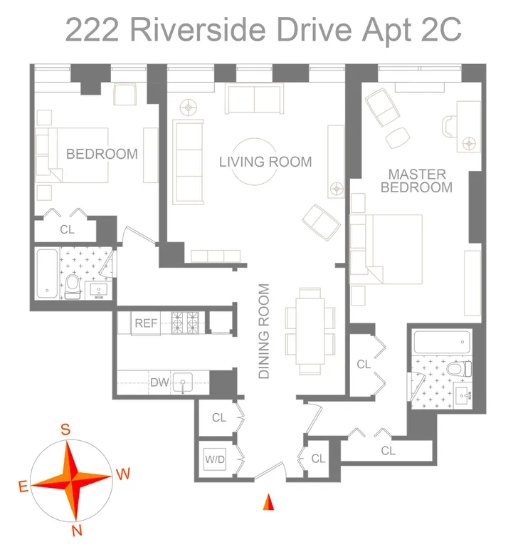 222 Riverside Drive, 2C | floorplan | View 19