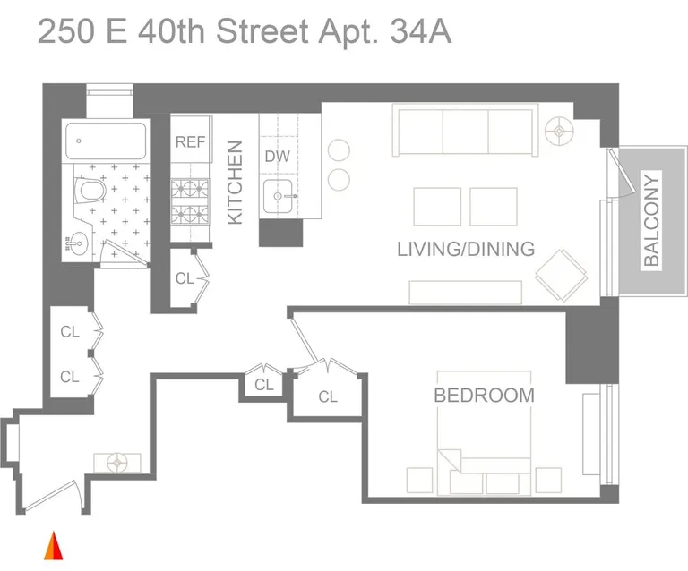 250 East 40th Street, 34A | floorplan | View 7