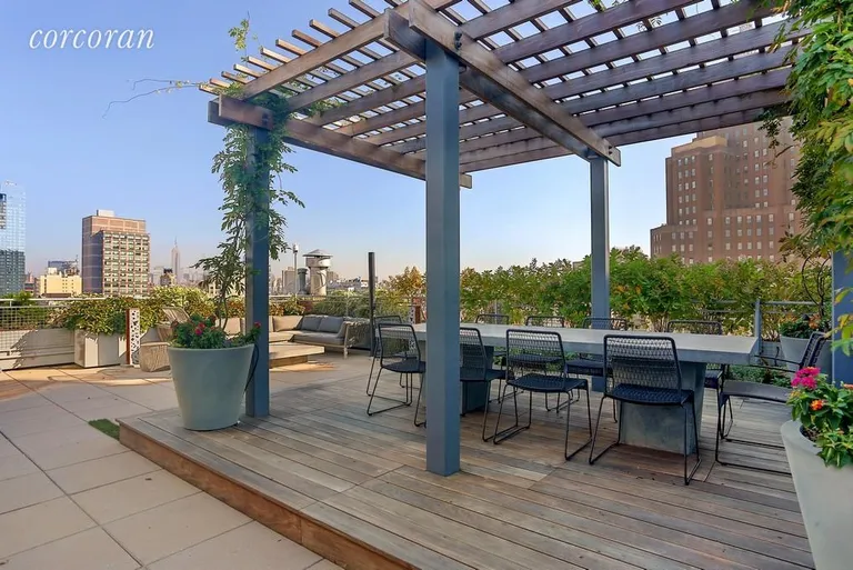 New York City Real Estate | View 27 North Moore Street, 7B | Rooftop outdoor dining and kitchen | View 11